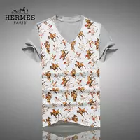 2017 hommes hermes t-shirts mercerized cotton golf pony gris